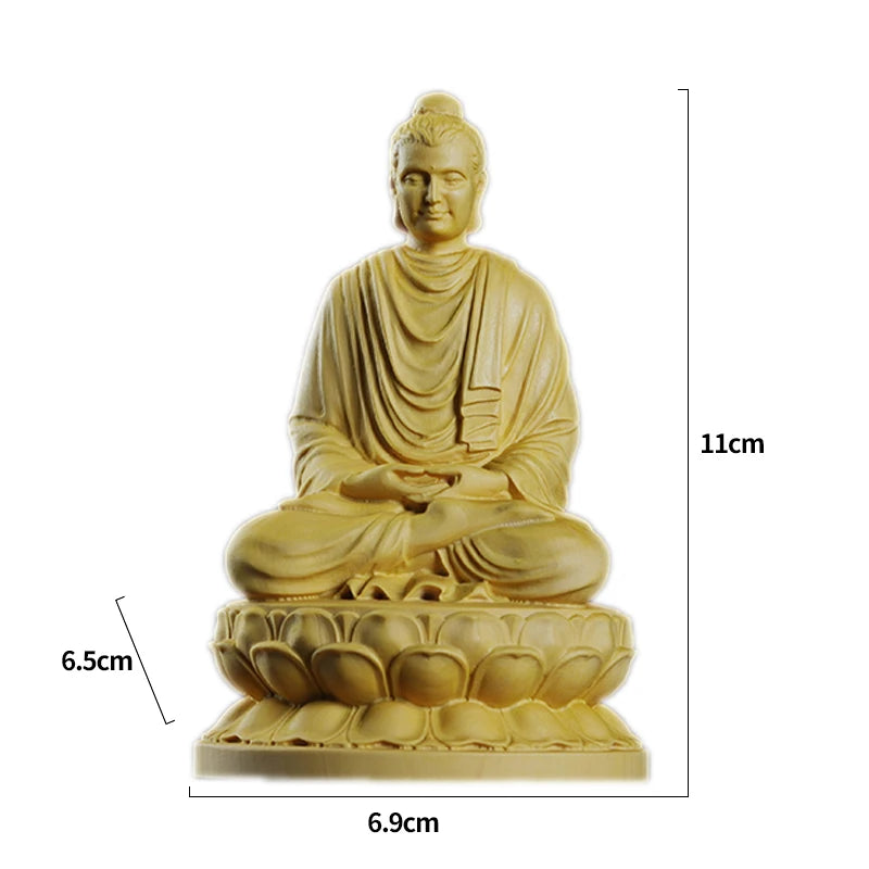 Boxwood Real Wood Wood Statue Home Décor Figure Statue Collection Rich Myth Feng Shui Wood Sculpture Office Decoration God Zen