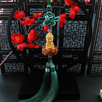Boxwood Rulaifo Bonze Buddha Avalokitesvara  Amass Fortunes Solid Wood Carving Home Office Decoration Ebony Mahogany Artifact