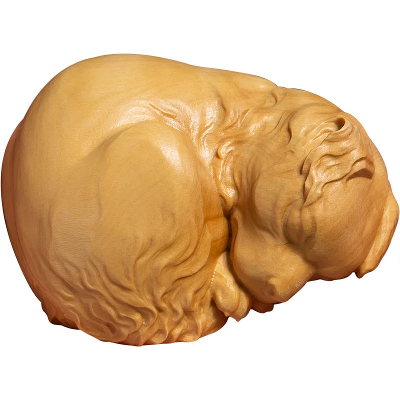 Boxwood Statue 6Cm Puppy  Living Room Decoration Crafts Sculpture Cute Zodiac Solid Wood Lucky Dog Statue Home Decor Gift