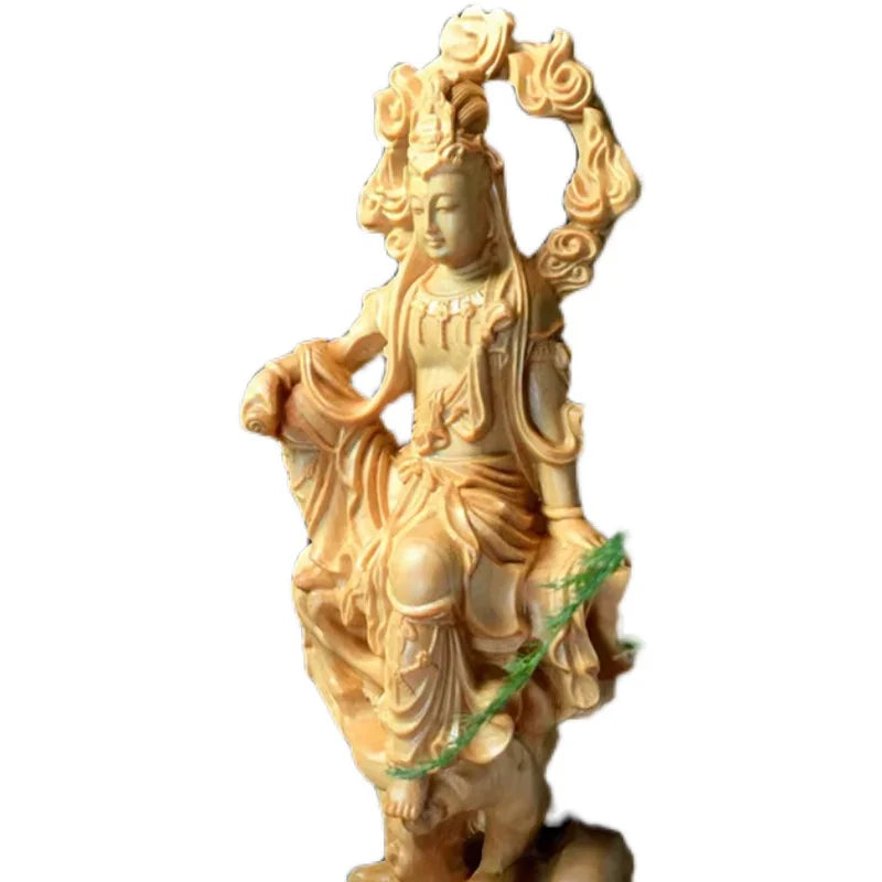 Boxwood /Thuja Wood 21cm guanyin real wood traditional chinese myth figure statue office decoration collection sculpture