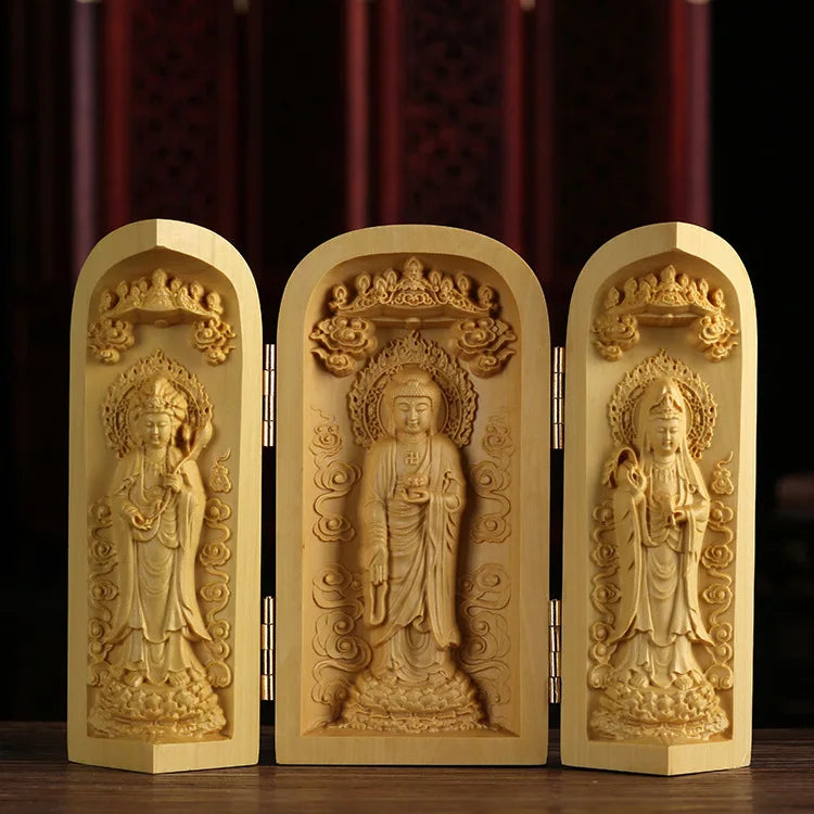Boxwood Wood Statue Real Wood Real Wood Buddha Feng Shui Home Décor Figure Statue Collection myth Collection Lucky Mascot