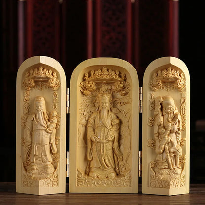 Boxwood Wood Statue Real Wood Real Wood Buddha Feng Shui Home Décor Figure Statue Collection myth Collection Lucky Mascot