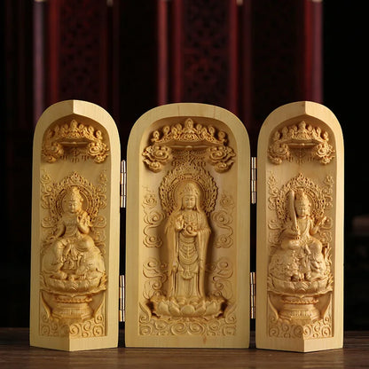 Boxwood Wood Statue Real Wood Real Wood Buddha Feng Shui Home Décor Figure Statue Collection myth Collection Lucky Mascot
