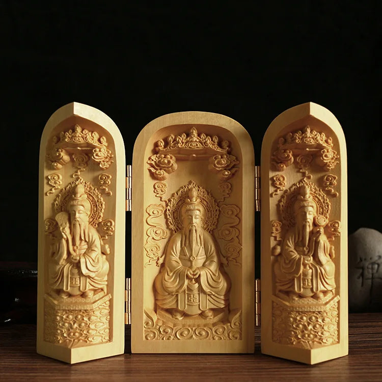 Boxwood Wood Statue Real Wood Real Wood Buddha Feng Shui Home Décor Figure Statue Collection myth Collection Lucky Mascot