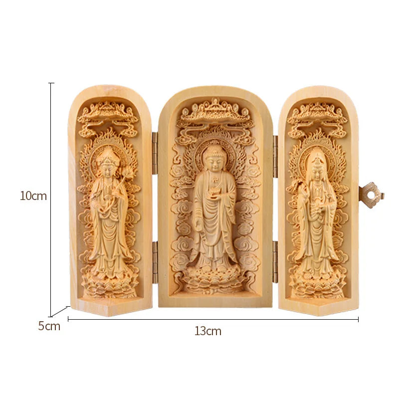 Boxwood Wood Statue Real Wood Real Wood Buddha Feng Shui Home Décor Figure Statue Collection myth Collection Lucky Mascot