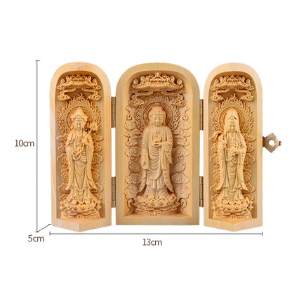 Boxwood Wood Statue Real Wood Real Wood Buddha Feng Shui Home Décor Figure Statue Collection myth Collection Lucky Mascot