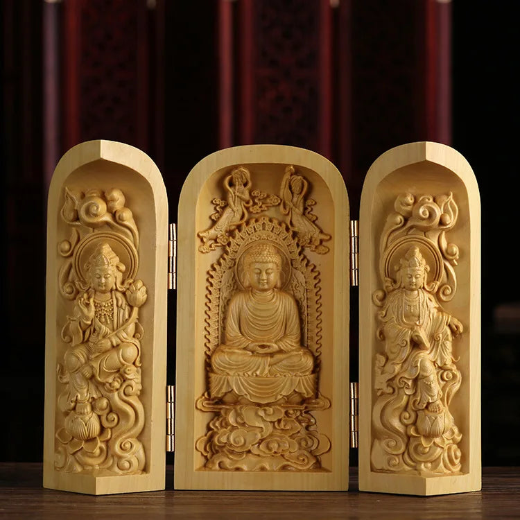 Boxwood Wood Statue Real Wood Real Wood Buddha Feng Shui Home Décor Figure Statue Collection myth Collection Lucky Mascot