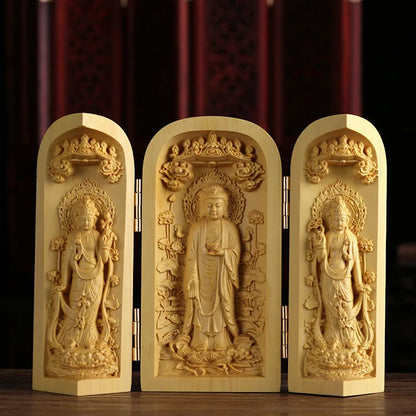 Boxwood Wood Statue Real Wood Real Wood Buddha Feng Shui Home Décor Figure Statue Collection myth Collection Lucky Mascot
