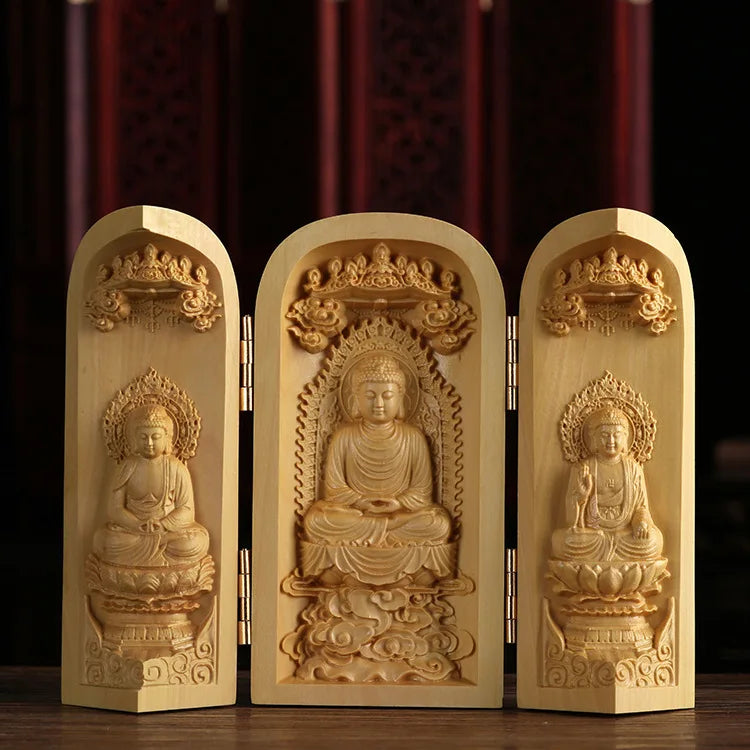 Boxwood Wood Statue Real Wood Real Wood Buddha Feng Shui Home Décor Figure Statue Collection myth Collection Lucky Mascot