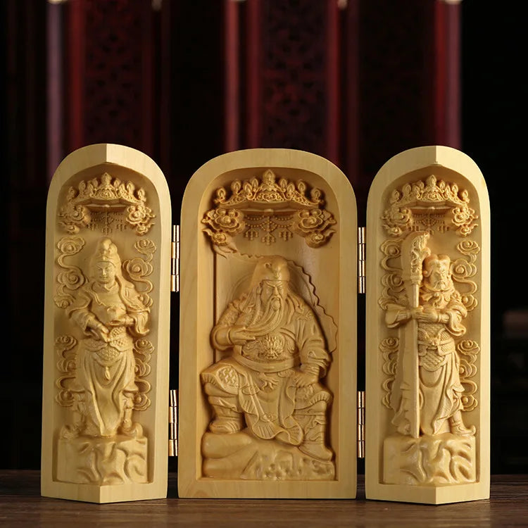 Boxwood Wood Statue Real Wood Real Wood Buddha Feng Shui Home Décor Figure Statue Collection myth Collection Lucky Mascot