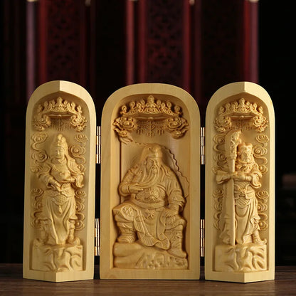 Boxwood Wood Statue Real Wood Real Wood Buddha Feng Shui Home Décor Figure Statue Collection myth Collection Lucky Mascot
