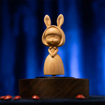 Boxwood Wood Statue Real Wood Real Wood Figure Statue Office Decoration Feng Shui Home Décor Collection cute Rabbit Decoration
