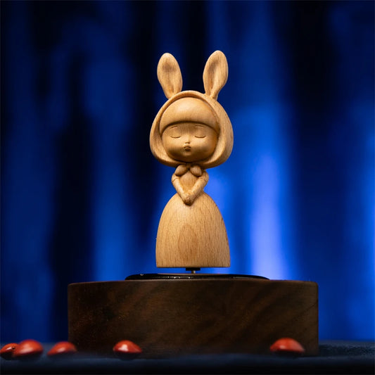 Boxwood Wood Statue Real Wood Real Wood Figure Statue Office Decoration Feng Shui Home Décor Collection cute Rabbit Decoration