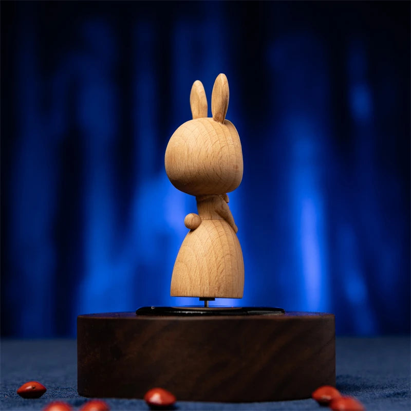 Boxwood Wood Statue Real Wood Real Wood Figure Statue Office Decoration Feng Shui Home Décor Collection cute Rabbit Decoration
