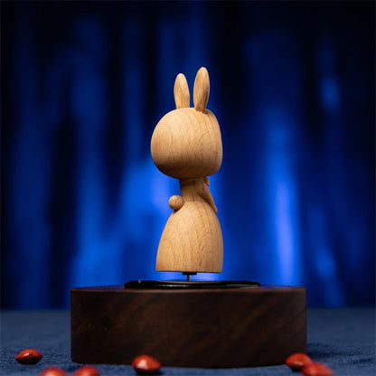 Boxwood Wood Statue Real Wood Real Wood Figure Statue Office Decoration Feng Shui Home Décor Collection cute Rabbit Decoration