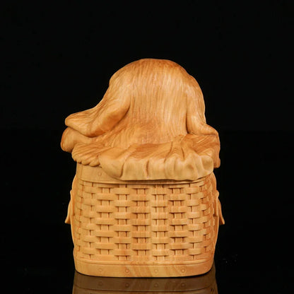 Boxwood Wood Statue Real Wood Wood Sculpture Office Decoration dog  Animal Sculpture Chinese Zodiac Home Décor Pendant Mascot