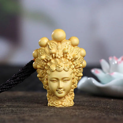 Boxwood carving Solid wood  carving Beijing  Opera flower quintessence Xishi beauty hand piece hand piece  home  ornaments
