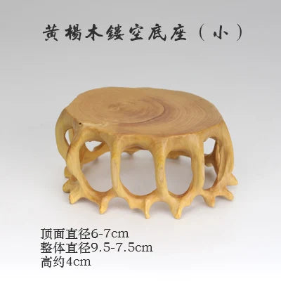 Boxwood rosewood carving base handicraft ornaments teapot base root carving small round base