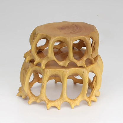 Boxwood rosewood carving base handicraft ornaments teapot base root carving small round base