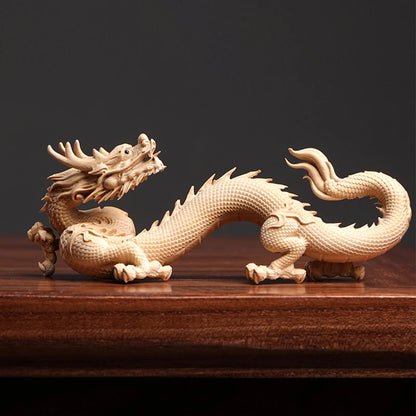 Boxwood wood sculpture like 12 zodiac dragon mascot Solid wood Zodiac dragon wood sculpture decorations