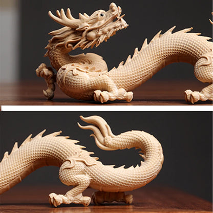 Boxwood wood sculpture like 12 zodiac dragon mascot Solid wood Zodiac dragon wood sculpture decorations