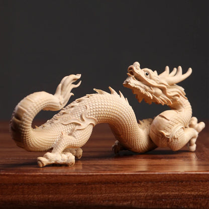 Boxwood wood sculpture like 12 zodiac dragon mascot Solid wood Zodiac dragon wood sculpture decorations