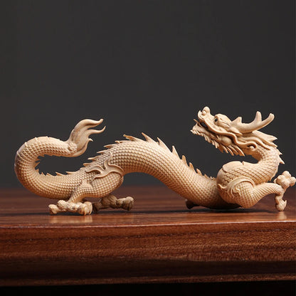 Boxwood wood sculpture like 12 zodiac dragon mascot Solid wood Zodiac dragon wood sculpture decorations