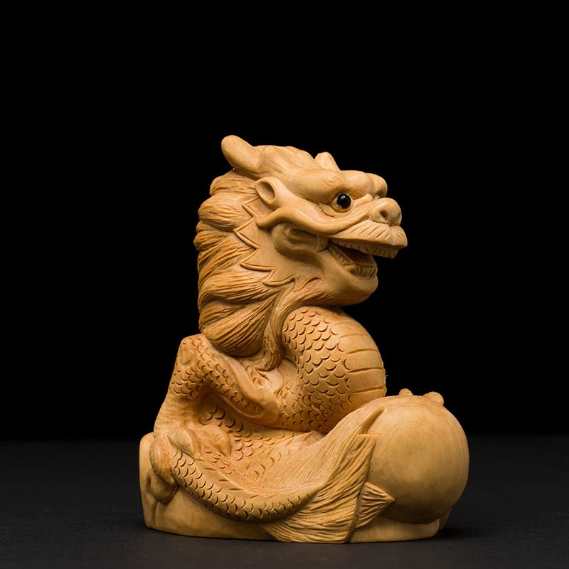 Boxwood wooden statues Rat Ox Tiger rabbit dragon snake horse sheep monkey chicken dog pig family decoration zodiac