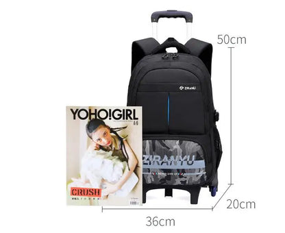 Boys Rolling Backpacks for Kids School Large Capacity Wheeled Bookbags Elementary School Bags Back Packs with 2 Wheels 6 Wheels