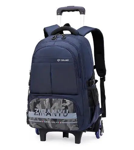 Boys Rolling Backpacks for Kids School Large Capacity Wheeled Bookbags Elementary School Bags Back Packs with 2 Wheels 6 Wheels