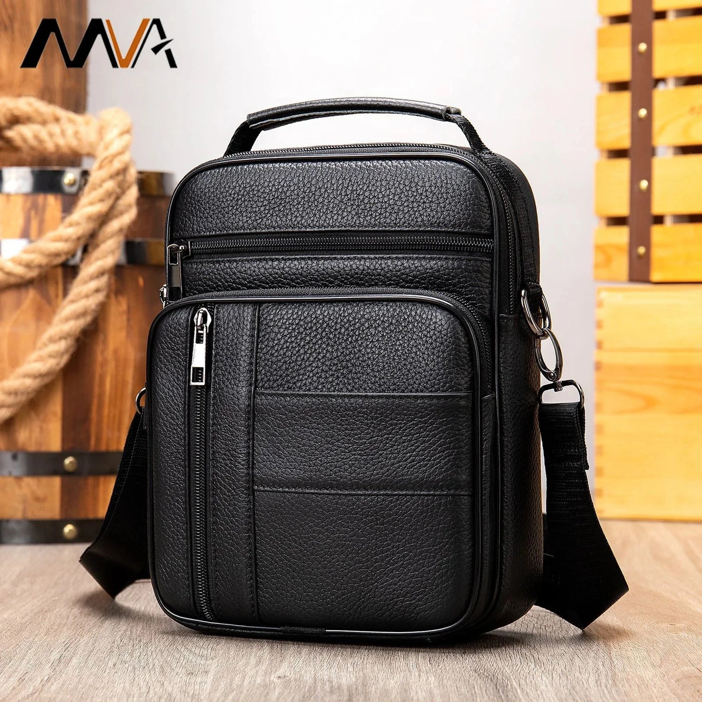 Brand 100% Cowhide Men Handbags Multi-function Man's Crossbody Shoulder Genuine Leather Casual Messenger Bag For Man Travel