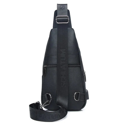 Brand 100% Genuine Leather Chest Messenger Bag Fashion Men's Cross Large Capacity Business shoulder bag
