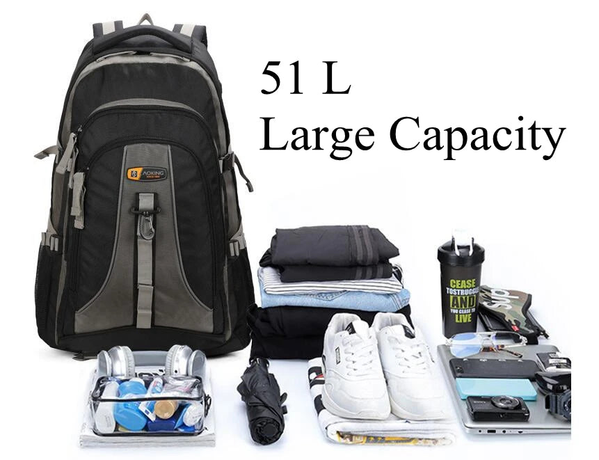 Brand Aoking Men Travel luggage Laptop Backpack 50L large Capacity  College School Backpack  Nylon Water proof high school bag
