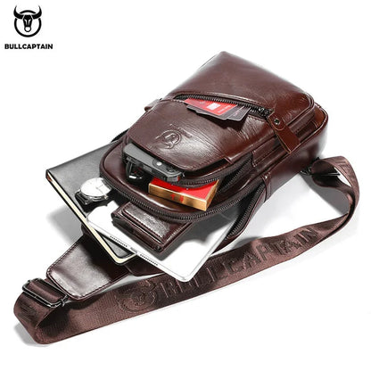 Brand Hands fashion Chest Bag 100% Genuine Leather shoulder husband high-capacity Men's designer bag