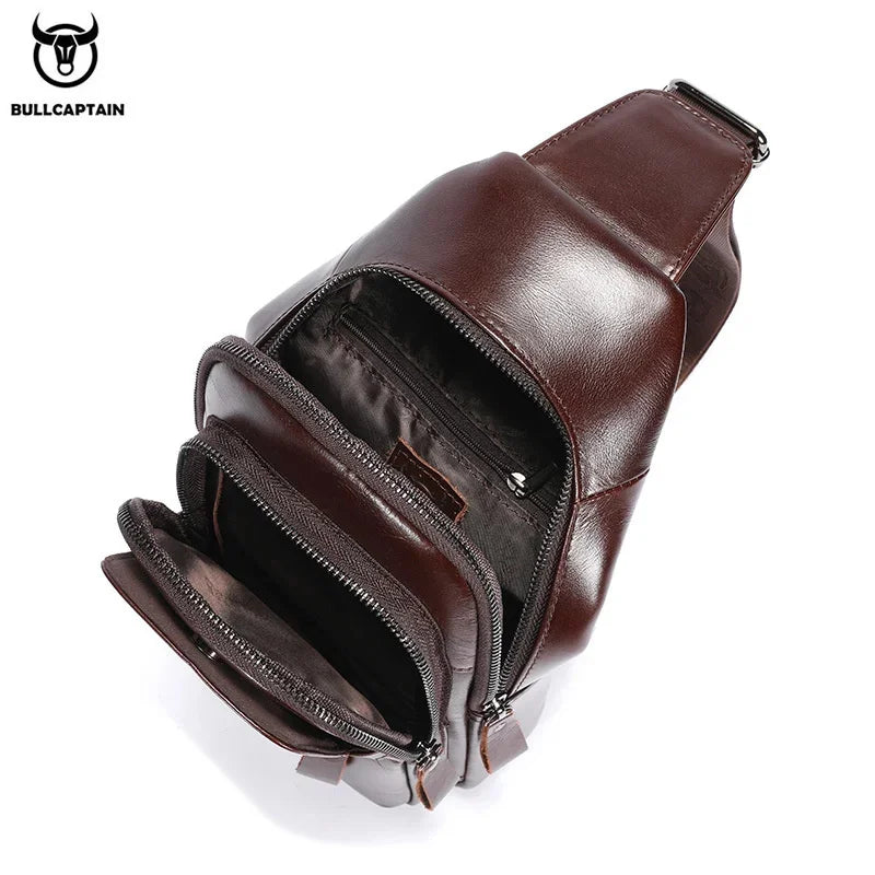 Brand Hands fashion Chest Bag 100% Genuine Leather shoulder husband high-capacity Men's designer bag