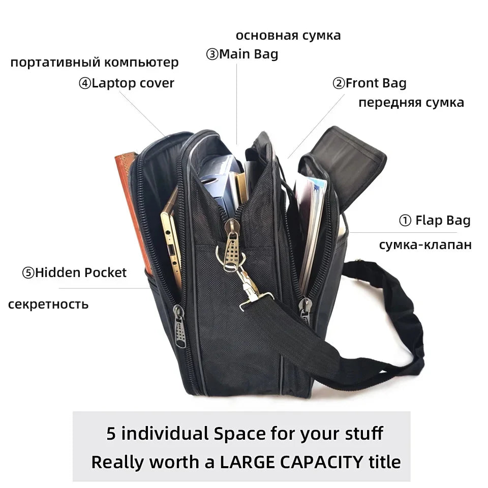 Brand High Quality Waterproof Nylon Shoulder laptop computer bag Men's Briefcase Messenger Bag