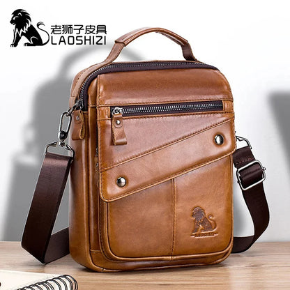 Brand Luxury Men's Genuine Leather Shoulder Fashion Retro Cowhide Crossbody Bag High-capacity Business Casual Handbag