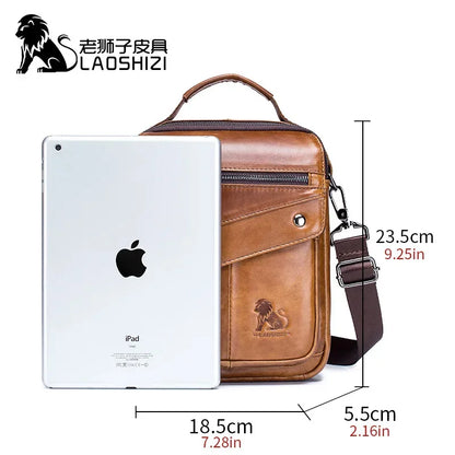 Brand Luxury Men's Genuine Leather Shoulder Fashion Retro Cowhide Crossbody Bag High-capacity Business Casual Handbag