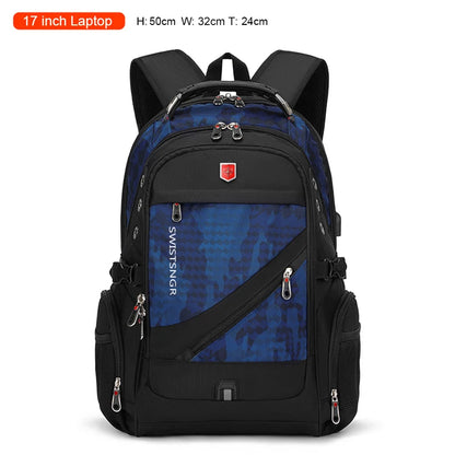 Brand Men's Backpack Anti-theft Waterproof 17inch Laptop Backpacks USB Charging Business Travel Backpack School Bag Male Mochila