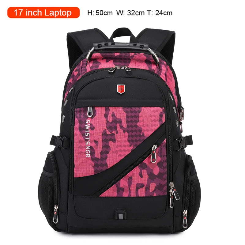 Brand Men's Backpack Anti-theft Waterproof 17inch Laptop Backpacks USB Charging Business Travel Backpack School Bag Male Mochila