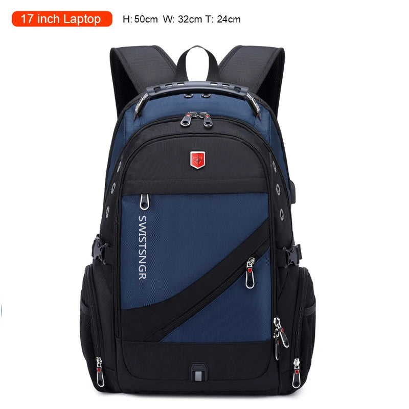 Brand Men's Backpack Anti-theft Waterproof 17inch Laptop Backpacks USB Charging Business Travel Backpack School Bag Male Mochila