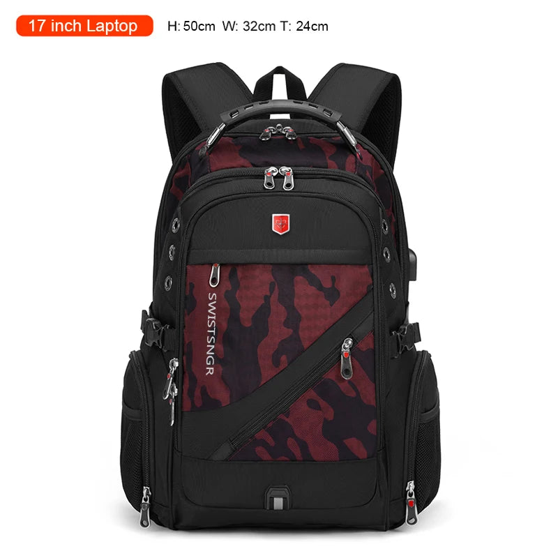 Brand Men's Backpack Anti-theft Waterproof 17inch Laptop Backpacks USB Charging Business Travel Backpack School Bag Male Mochila