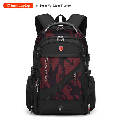 Brand Men's Backpack Anti-theft Waterproof 17inch Laptop Backpacks USB Charging Business Travel Backpack School Bag Male Mochila