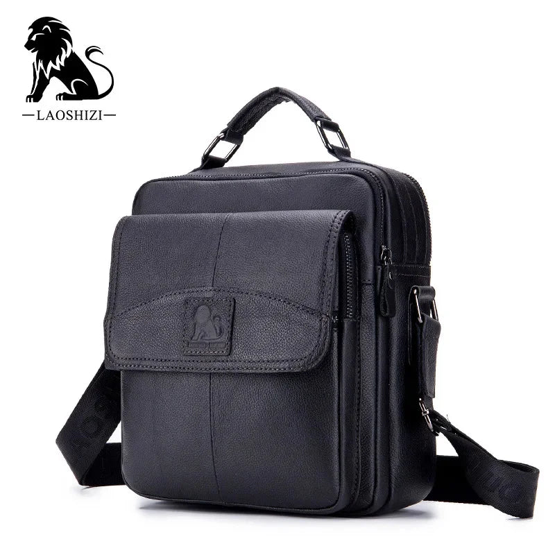 Brand Men's Genuine Shoulder 100% Leather Crossbody Bag Fashion Business Multi-functional Large-capacity Handbag