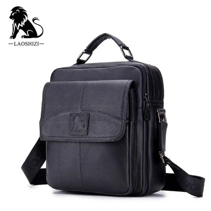 Brand Men's Genuine Shoulder 100% Leather Crossbody Bag Fashion Business Multi-functional Large-capacity Handbag
