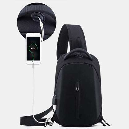 Brand New Men's Messenger Bag Business Shoulder Bags Sling Bag Messenger Mini USB Charging Chest bags for 9.7 inch ipad