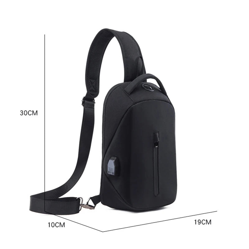 Brand New Men's Messenger Bag Business Shoulder Bags Sling Bag Messenger Mini USB Charging Chest bags for 9.7 inch ipad