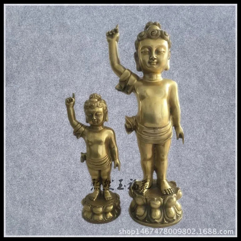 Brass Bath Buddha Sakyamuni Crown Prince Buddha Statue Crafts Refer To The Bronze Statue of Heavenly Buddha Ornaments Small Bath