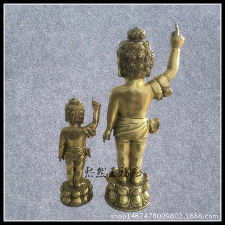 Brass Bath Buddha Sakyamuni Crown Prince Buddha Statue Crafts Refer To The Bronze Statue of Heavenly Buddha Ornaments Small Bath