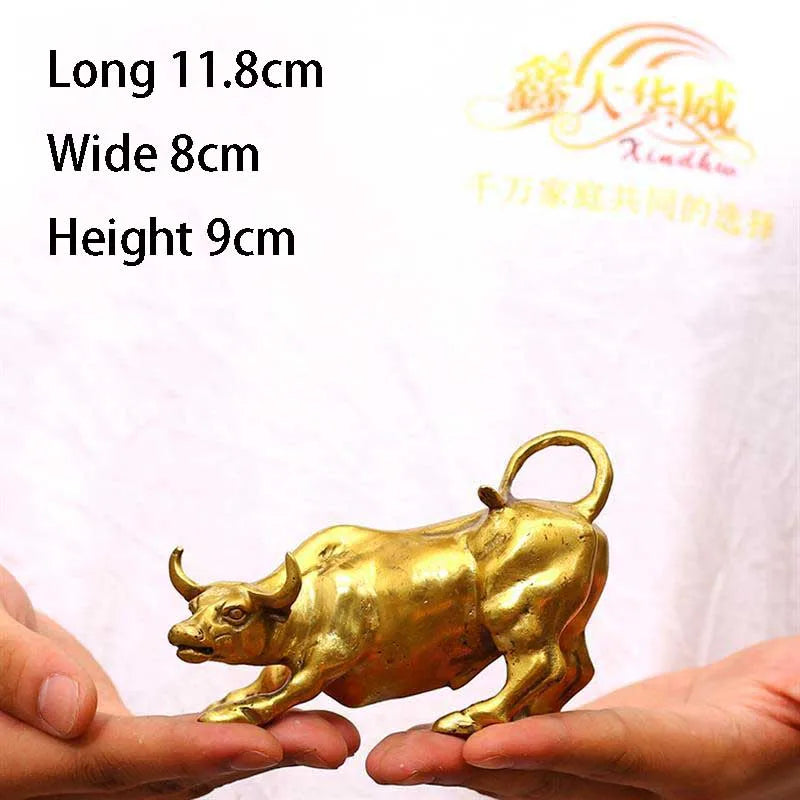 Brass Bull Wall Cattle Sculpture Copper Cow Statue Mascot Ornament Office Decoration Exquisite Crafts Gift